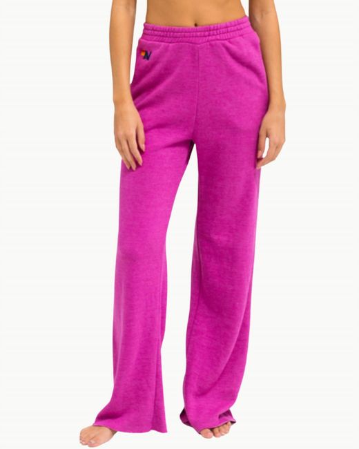Aviator Nation Women's Pink Wide Leg Pocket Sweatpants