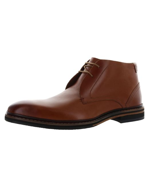 Ted Baker Brown Crint Leather Lace Up Chukka Boots for men