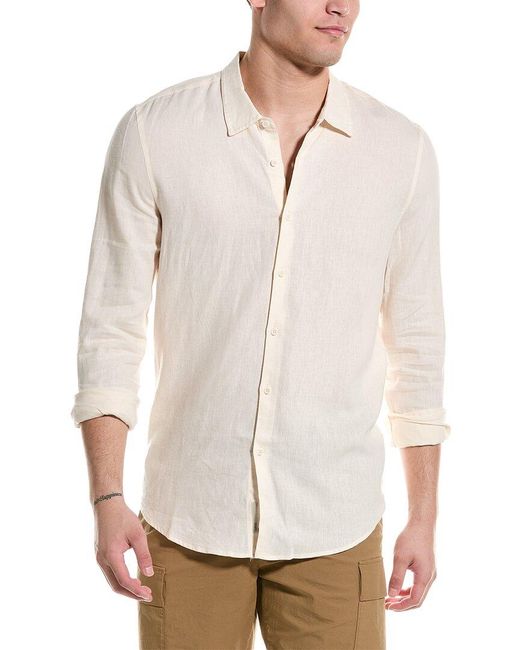 Onia White Standard Linen-blend Shirt for men