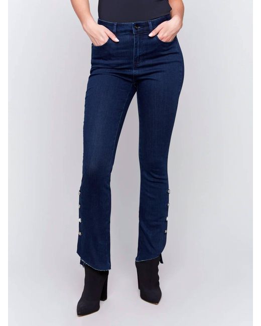 Charlie b Blue Gem Button Bootcut Leg Jeans