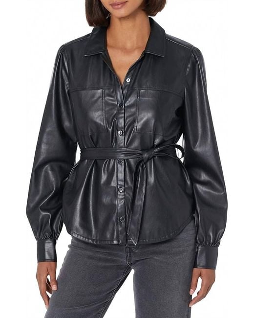 PAIGE Black Belize Button Front Shacket