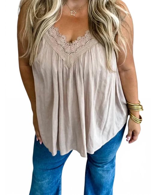 Blakeley Gray Flowy Leni Lace Tank Top