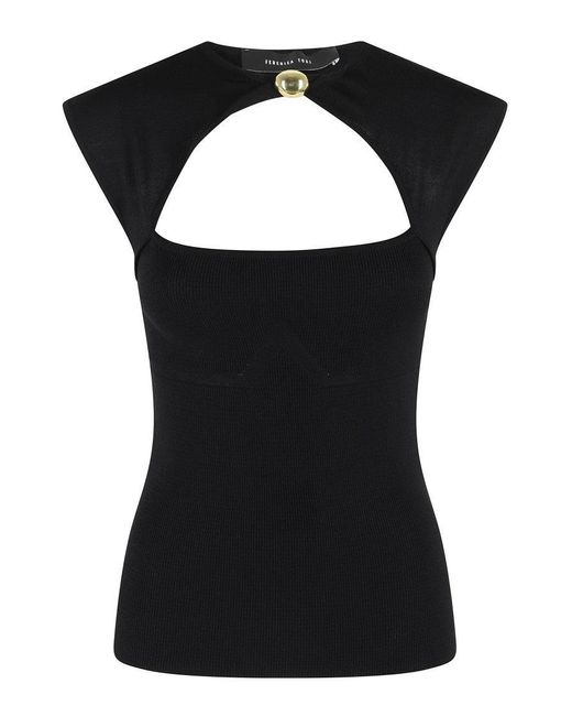 FEDERICA TOSI Black Fitted Top With Round Neckline