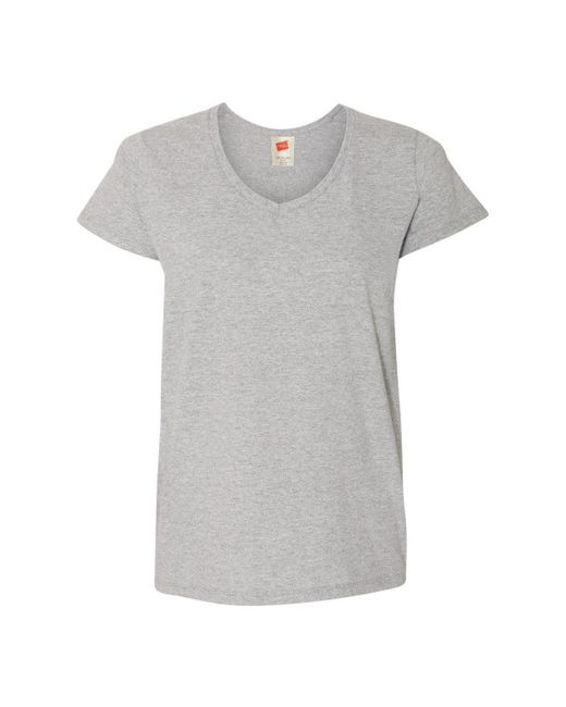 Hanes Gray Essential-t V-neck T-shirt