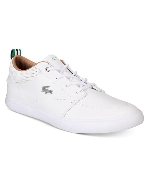 Lacoste White Bayliss Leather Low Top Sneakers for men