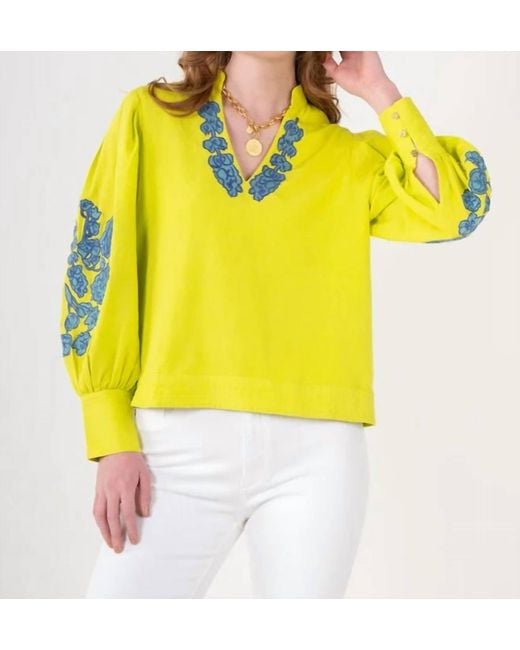 Emily Mccarthy Yellow Hampton Top