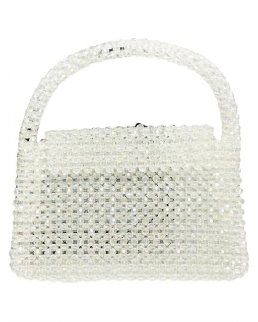 Urban Expressions White Beaded Clutch Bag