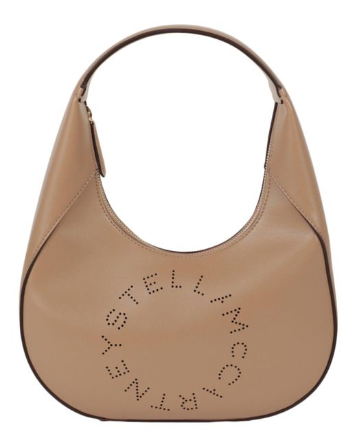 Stella McCartney Brown Logo Hobo Shoulder Bag