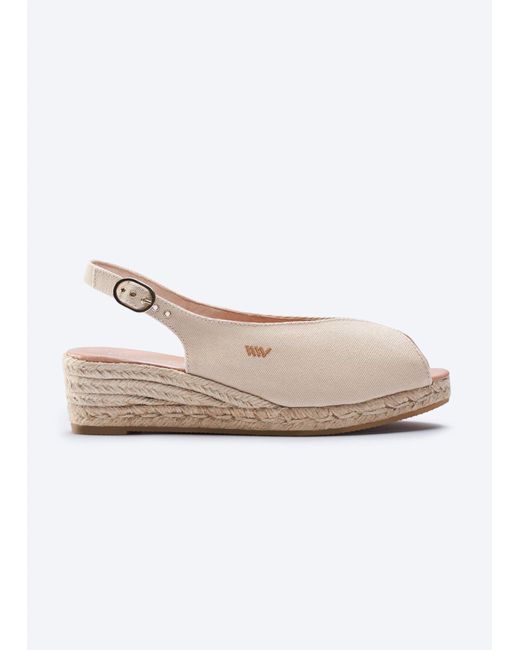 VISCATA White Verneda Canvas Espadrille Sandal Wedges