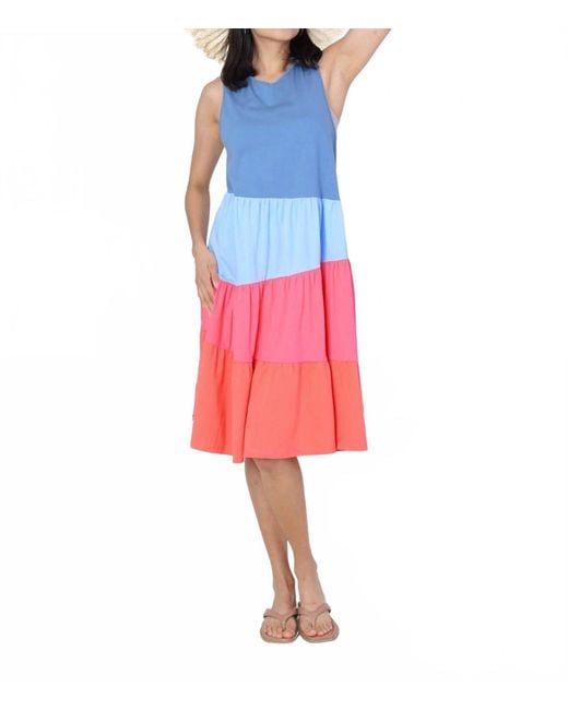 Funsport Women's Red Summer Color Block Dress