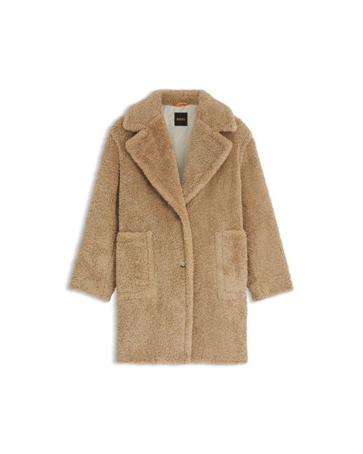 Boss Natural Teddy Coat With Adjustable Collar