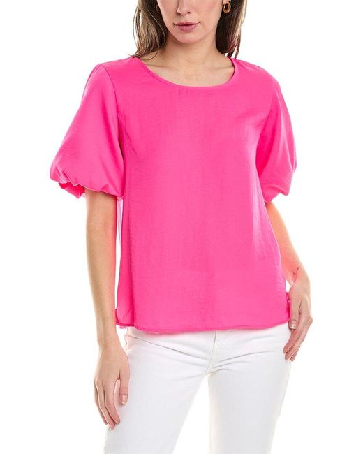 Vince Camuto Pink Puff Sleeve Blouse