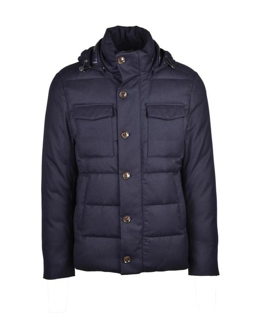 Montecore Blue Midnight Quilted Virgin Wool Down Coat for men