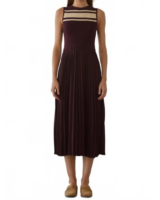 Skies Are Blue Women's Red Pleated Midi Dress - www.benaras.co