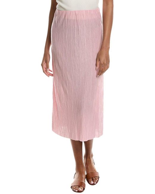 Stateside Pink Plisse Midi Skirt