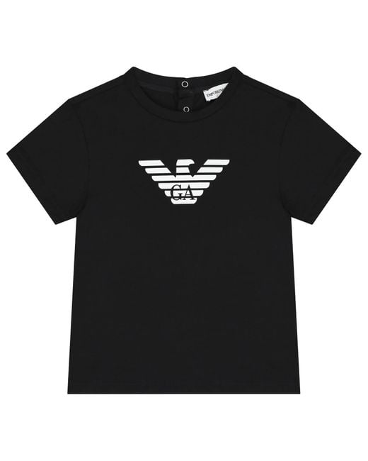 Armani Black Kid's Essential Graphic Tshirt for men