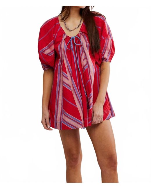 Free People Red Bop Around Romper