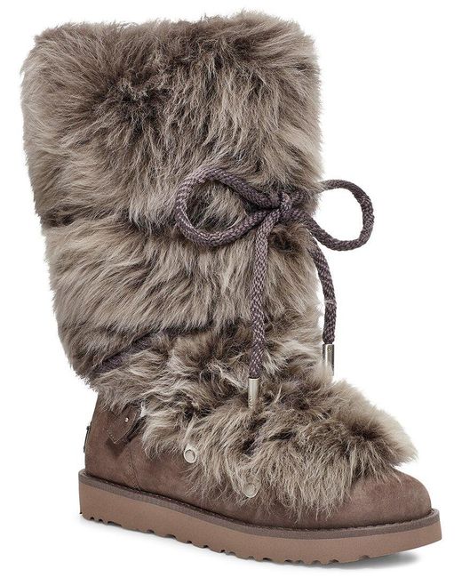grey fluffy ugg boots