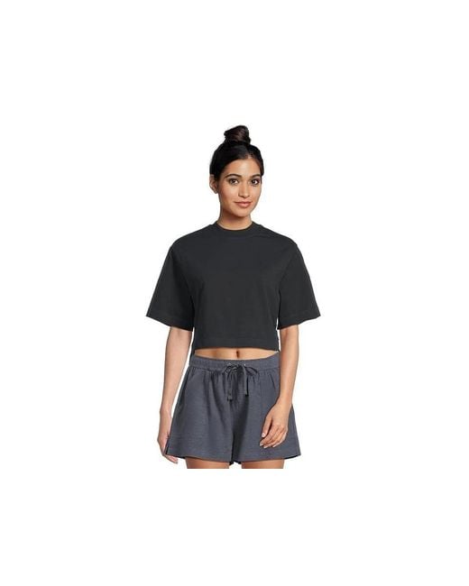 AllSaints Black Allsaints Lottie W132Ja T-Shirt Crew Neck Cropped Red184