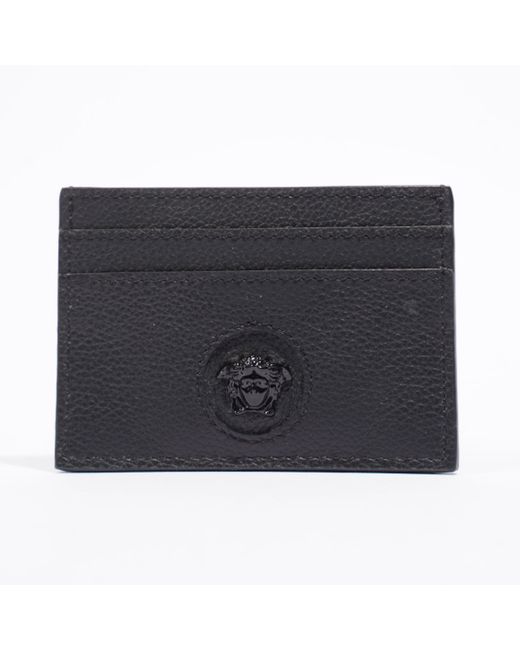 Versace Black La Medusa Card Holder Leather