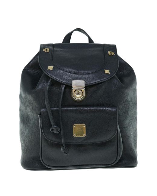 MCM Black Leather Backpack Bag (pre-owned)