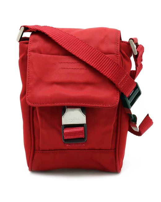 Prada Red Synthetic Shoulder Bag (pre-owned)