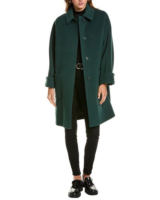 Cinzia Rocca Green Medium Wool & Cashmere-Blend Coat