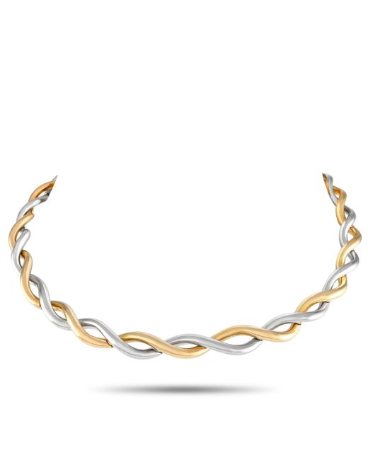 Van Cleef & Arpels Metallic 18k Yellow And Gold Two-tone Twisted Choker Necklace Vc16-012224