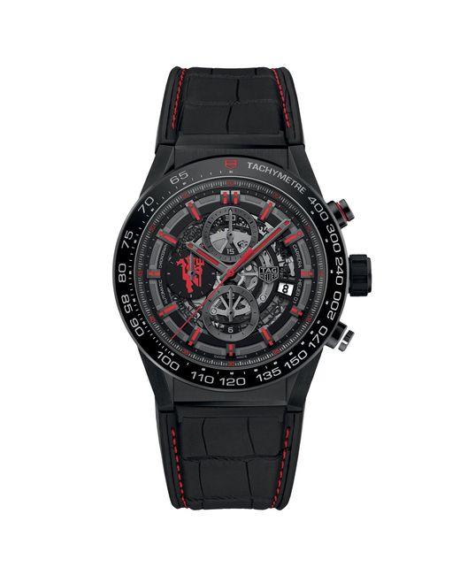 Tag Heuer Carrera Black Dial Watch for Men Lyst
