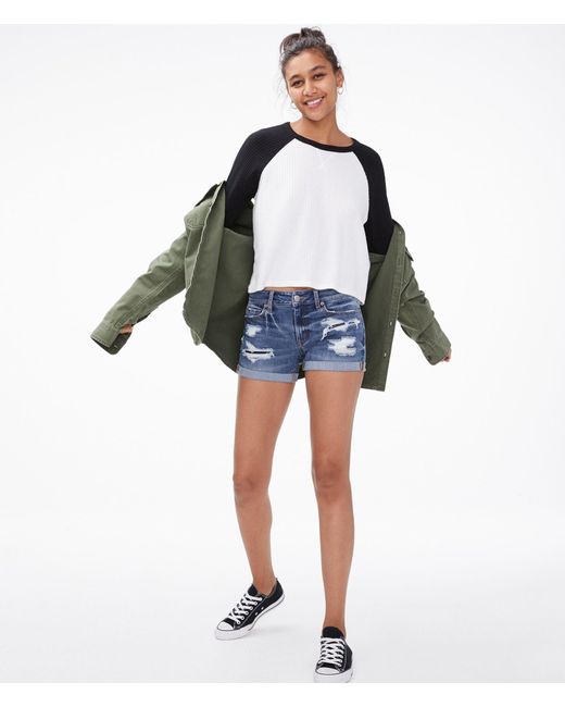 Low-rise Denim Midi Shorts 