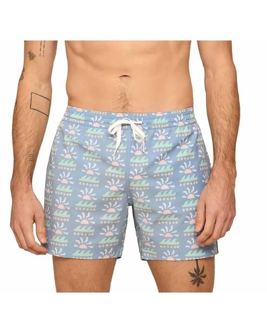 Chubbies Blue The Easygoers Swim Trunks for men