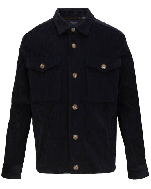 Guide London Blue Corduroy Shirt Jacket for men