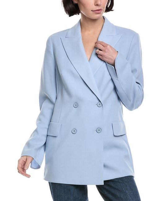 Akris Blue Nadine Wool Blazer