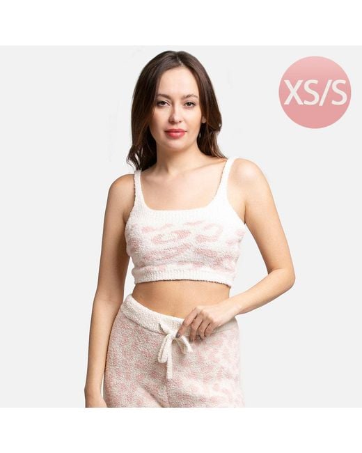 TRUEDAMES White Leopard Patterned Crop Top