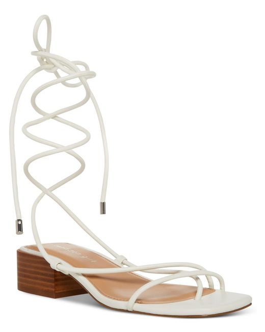 Madden Girl White Sorrin Faux Leather Toe Loop Lace-up