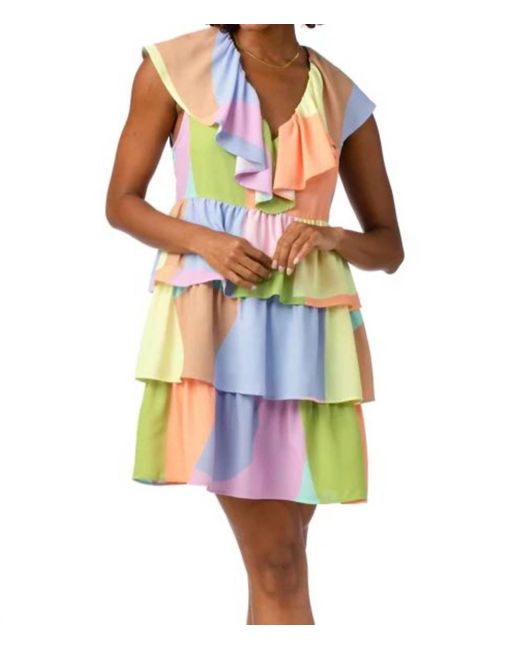 CROSBY BY MOLLIE BURCH Multicolor Zuri Ruffle Tiered Dress