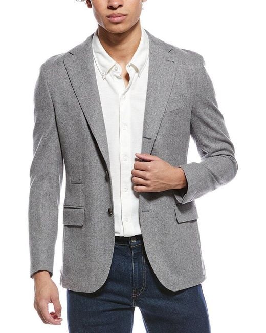 Eleventy Gray Wool-Blend Jacket for men