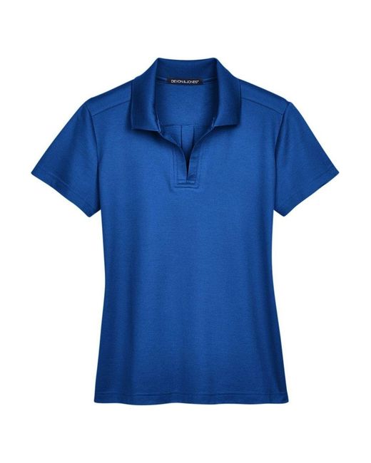 Devon & Jones Blue Crownlux Performanceplaited Polo