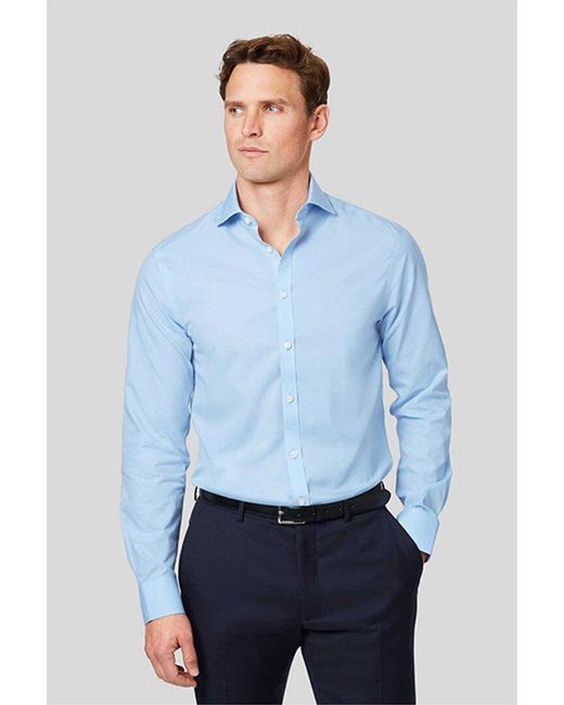 Charles Tyrwhitt Blue Non-iron Poplin Cutaway Extra Slim Fit Shirt for men