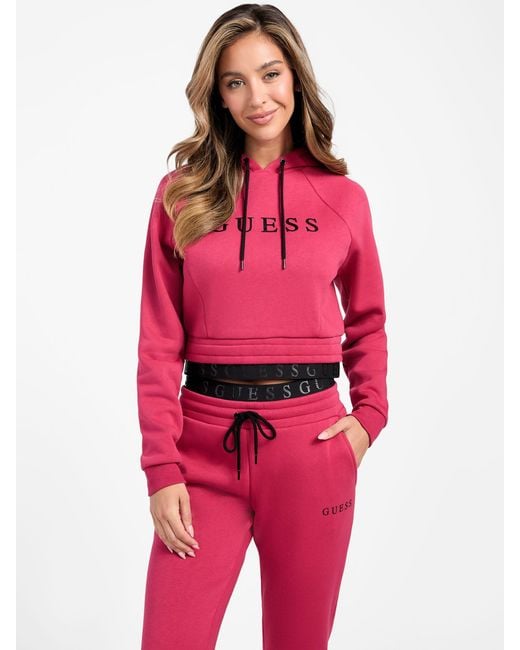 Guess cropped hoodie hotsell