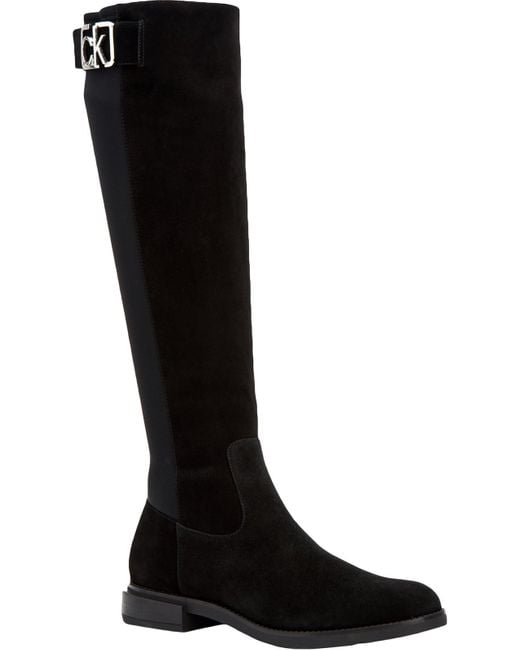 Calvin Klein Black Ada Leather Tall Knee-high Boots