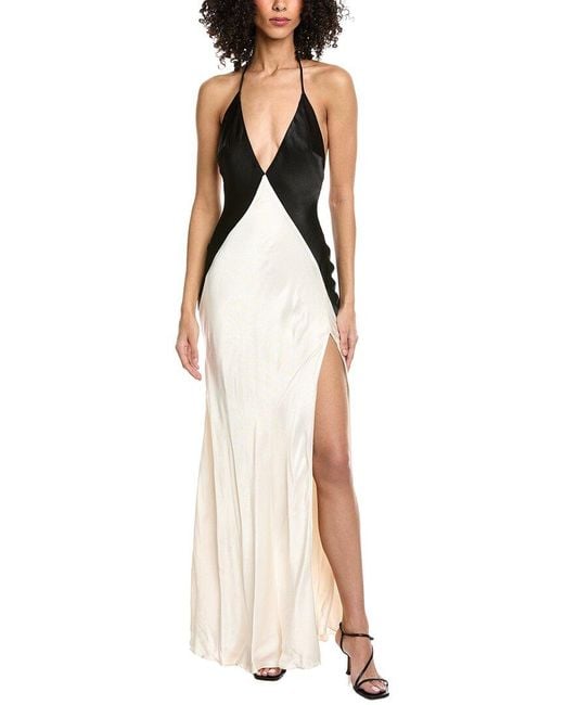sachin and babi light blue dress Bardot Yve Halter Maxi Dress in White