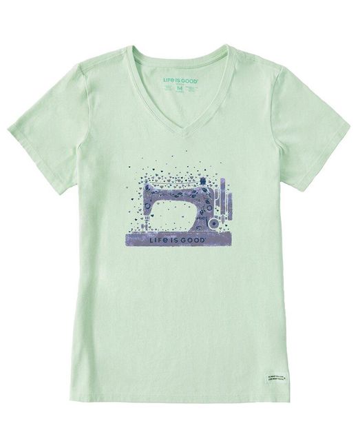 Life Is Good. Green Crusher Lite V-Neck T-Shirt