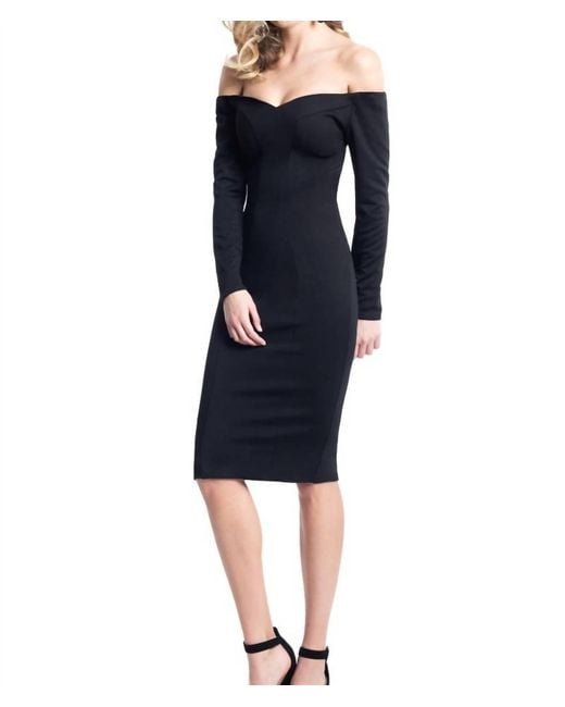 Rachel Allan Blue Long Sleeve Off Shoulder Jersey Cocktail Dress