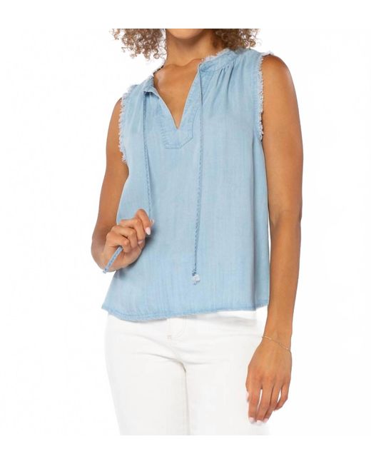 Velvet Heart Women's Blue Chambray Sleeveless Top