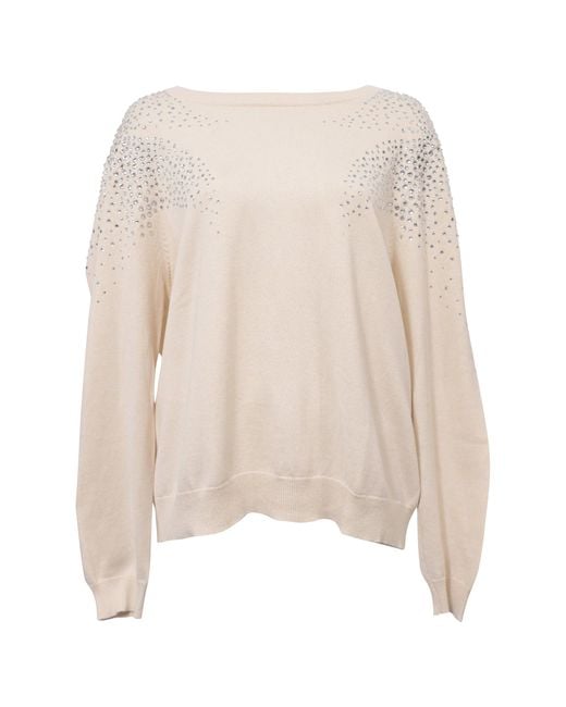 Ba&sh Natural Embellished Crewneck Sweater
