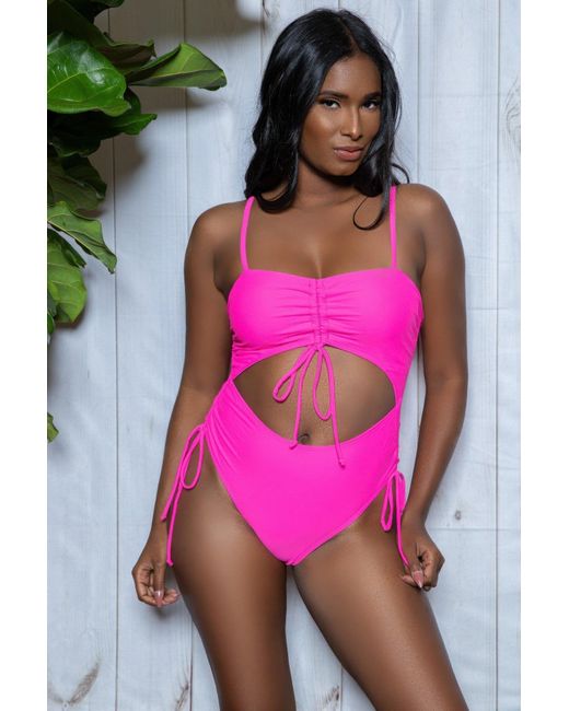 TRUEDAMES Pink Paisley One Piece Swimsuit