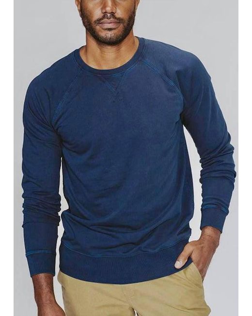 The Normal Brand Blue Terry Crew Top for men