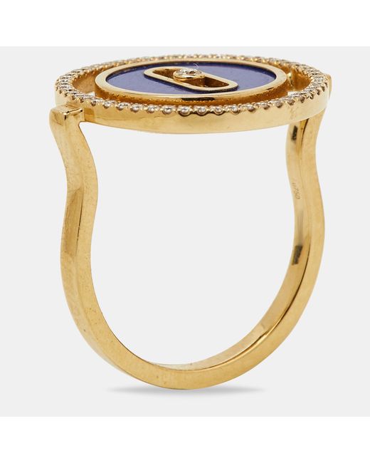 Messika Metallic Lucky Move Lapis Lazuli Diamond 18k Gold Sm Ring