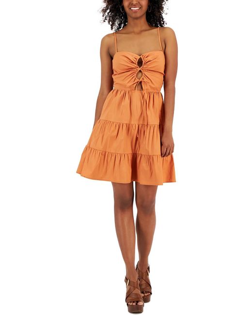 Rachel Roy Orange Tie Front Mini Mini Dress